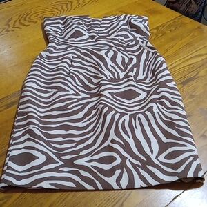 KATE SPADE Womens DRESS 2 Preowned Cocktail Party BLACK BROWN Animal Print Used